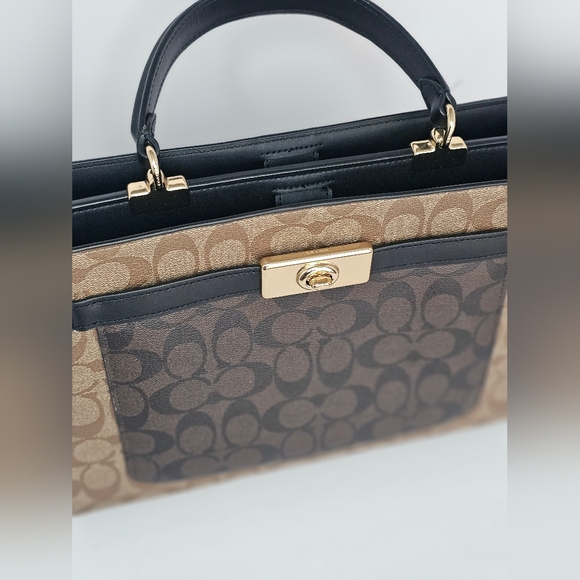 NWT Coach Lane Carryall In Block Signature Coated Canvas C8596 - Picture 6 of 16